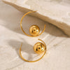 Wholesale Stainless Steel Simple Cshaped Geometric Electroplated Women's Earrings
