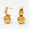 Wholesale Stainless Steel Simple Design Photosensitive Surface Geometric Ball Earrings With Electroplating For Women