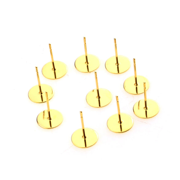 Wholesale Stainless Steel Simple Geometric Electroplated Diy Handmade Antiallergic Ear Needle Accessories
