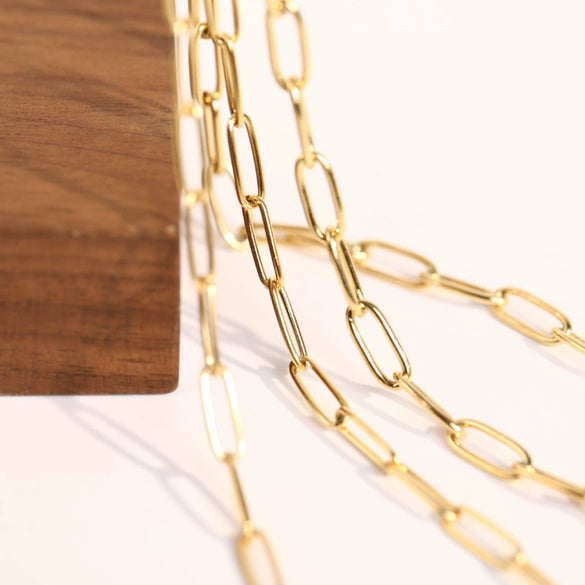Wholesale Stainless Steel Simple Geometric Joker Necklace With Stacked Plain And Paperclip Chains Furnace Vacuum And Electroplating