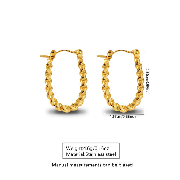 Wholesale Stainless Steel Simple Geometric Ushaped Electroplated Women's Earrings