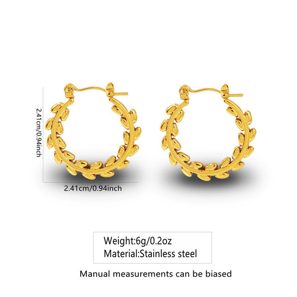 Wholesale Stainless Steel Simple Geometric Ushaped Electroplated Women's Earrings