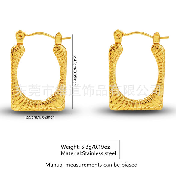 Wholesale Stainless Steel Simple Geometric Ushaped Electroplated Women's Earrings