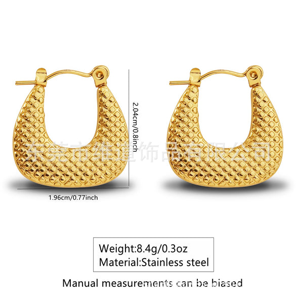Wholesale Stainless Steel Simple Geometric Ushaped Electroplated Women's Earrings