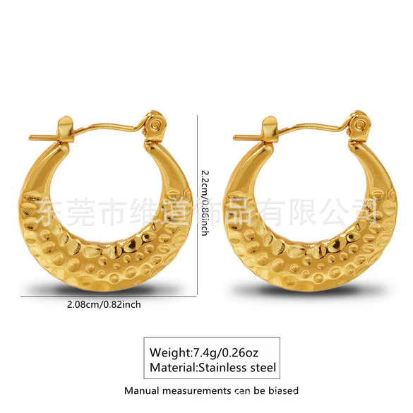 Wholesale Stainless Steel Simple Geometric Ushaped Electroplated Women's Earrings