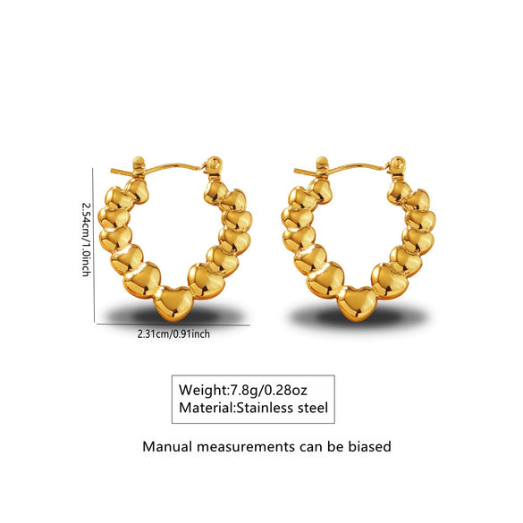 Wholesale Stainless Steel Simple Geometric Ushaped Electroplated Women's Earrings