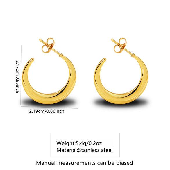 Wholesale Stainless Steel Simple Geometric Ushaped Electroplated Women's Earrings