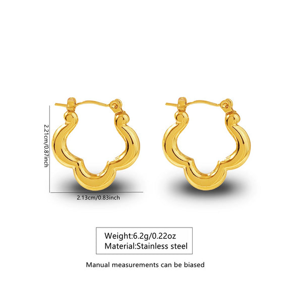 Wholesale Stainless Steel Simple Geometric Ushaped Electroplated Women's Earrings