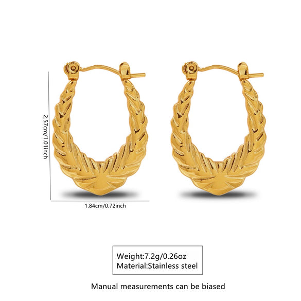 Wholesale Stainless Steel Simple Geometric Ushaped Electroplated Women's Earrings