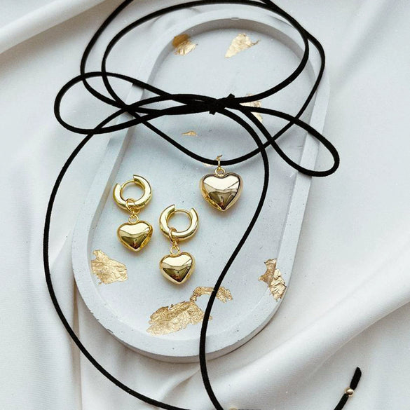 Wholesale Stainless Steel Simple Highend Love Heart Ushape Electroplated Detachable Unisex Earrings