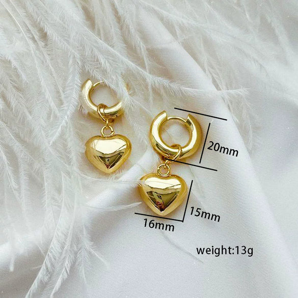 Wholesale Stainless Steel Simple Highend Love Ushape And Heart Pattern Detachable Earrings With Electroplating