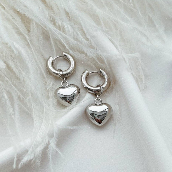 Wholesale Stainless Steel Simple Highend Love Ushape And Heart Pattern Detachable Earrings With Electroplating