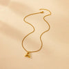 Wholesale Stainless Steel Simple Oshaped Chain Letter Pendant Necklace With Electroplating