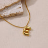 Wholesale Stainless Steel Simple Oshaped Chain Letter Pendant Necklace With Electroplating