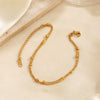 Wholesale Stainless Steel Simple Style Doublelayer Bead Chain Anklet With Letters Numbers Text Pattern For Women