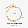 Wholesale Stainless Steel Simple Style Doublelayer Bead Chain Anklet With Letters Numbers Text Pattern For Women