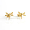 Wholesale 316L Stainless Steel Simple Style Dragonfly Earrings With Electroplating Treatment For Women