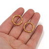 Wholesale Stainless Steel Slub Circle Bamboo Pendant Bracelet Necklace Accessories Electroplating Natural Style