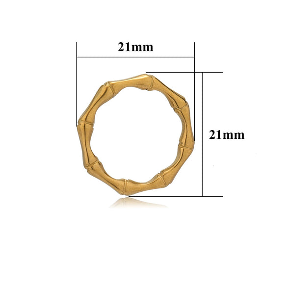 Wholesale Stainless Steel Slub Circle Bamboo Pendant Bracelet Necklace Accessories Electroplating Natural Style
