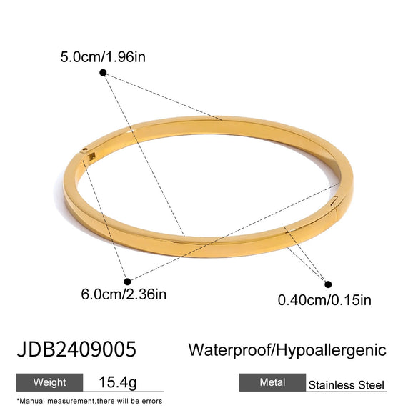 Wholesale Stainless Steel Smooth Buckle Plain Ring Bracelet With Geometric Design And Electroplating