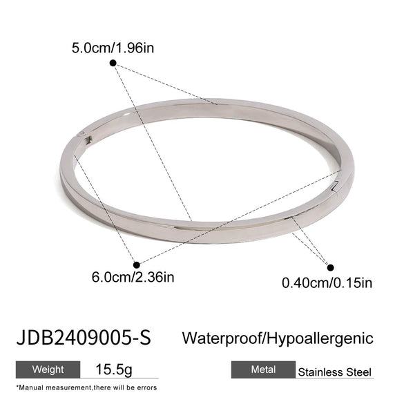 Wholesale Stainless Steel Smooth Buckle Plain Ring Bracelet With Geometric Design And Electroplating