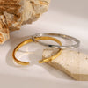 Wholesale Stainless Steel Smooth Buckle Plain Ring Bracelet With Geometric Design And Electroplating
