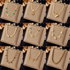 Wholesale Stainless Steel Snake Bone Chain Clavicle Necklace With Blue Turquoise Butterfly Electroplated Accessories Fashion Light Luxury Design For Women