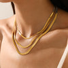 Wholesale Stainless Steel Snake Bone Chain Geometric 18K Gold Plated Titanium Steel Necklace For Women
