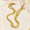 Wholesale Stainless Steel Snake Bone Chain Geometric 18K Gold Plated Titanium Steel Necklace For Women