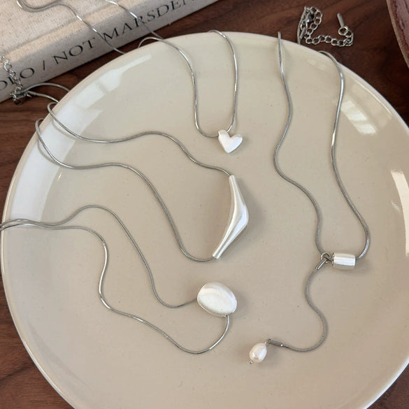 Wholesale Stainless Steel Snake Bone Chain Geometric Style Necklace For Women With Electroplating Processing