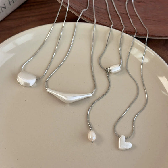 Wholesale Stainless Steel Snake Bone Chain Geometric Style Necklace For Women With Electroplating Processing