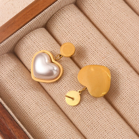 Wholesale Stainless Steel Snake Bone Chain Heart Shape Electroplated Love Necklace Unisex