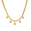 Wholesale Stainless Steel Snake Bone Chain With Flowershaped Diamondencrusted Pendant Electroplated Women's Fashion Necklace