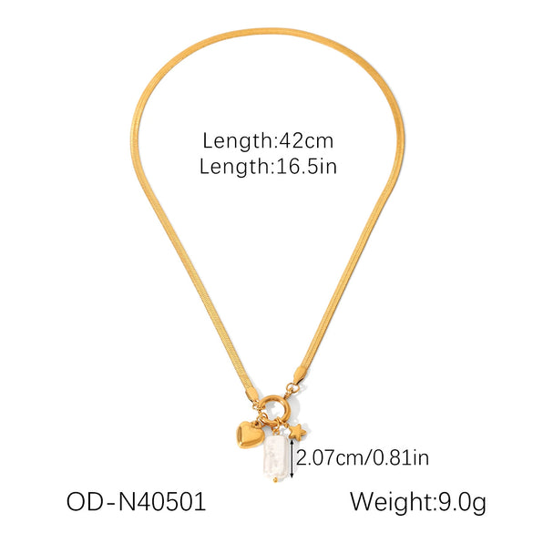 Wholesale Stainless Steel Snake Chain Necklace With Heartshaped Pendant And Pvd Vacuum Plating Inlay For Women