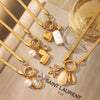 Wholesale Stainless Steel Snake Chain Necklace With Heartshaped Pendant And Pvd Vacuum Plating Inlay For Women