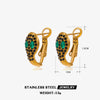 Wholesale Stainless Steel Snake Earrings Retro Animal Style 18K Gold Plated For Women
