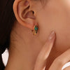 Wholesale Stainless Steel Snake Earrings Retro Animal Style 18K Gold Plated For Women