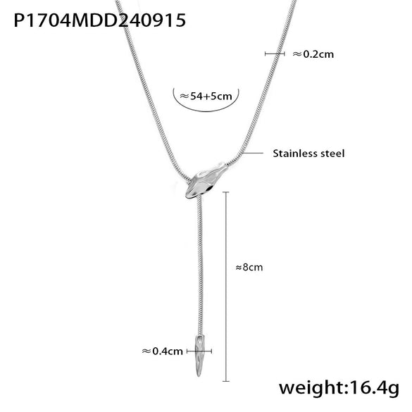 Wholesale 316L Stainless Steel Snake Head Necklace With Geometric Pattern And Electroplating Design Fashion Style For Women