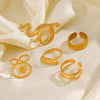 Wholesale Stainless Steel Snake Open Adjustable Ring For Women With Retro Ethnic Style And Electroplating Design