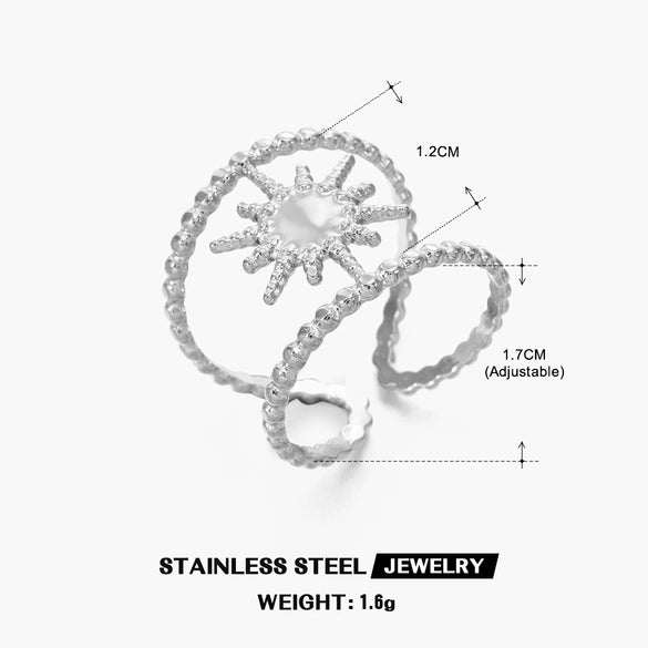 Wholesale Stainless Steel Snake Open Adjustable Ring For Women With Retro Ethnic Style And Electroplating Design
