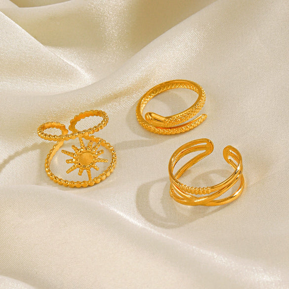 Wholesale Stainless Steel Snake Open Adjustable Ring For Women With Retro Ethnic Style And Electroplating Design