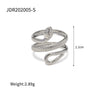 Wholesale Stainless Steel Snake Open Ring With Geometric Pattern Electroplated For Women