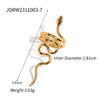 Wholesale Stainless Steel Snake Open Ring With Geometric Pattern Electroplated For Women