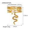 Wholesale Stainless Steel Snake Open Ring With Geometric Pattern Electroplated For Women