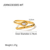 Wholesale Stainless Steel Snake Open Ring With Geometric Pattern Electroplated For Women