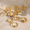 Wholesale Stainless Steel Snake Open Ring With Geometric Pattern Electroplated For Women