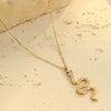 Wholesale Stainless Steel Snake Pendant Necklace With Geometric Pattern Electroplating For Women