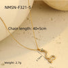 Wholesale Stainless Steel Snake Pendant Necklace With Geometric Pattern Electroplating For Women