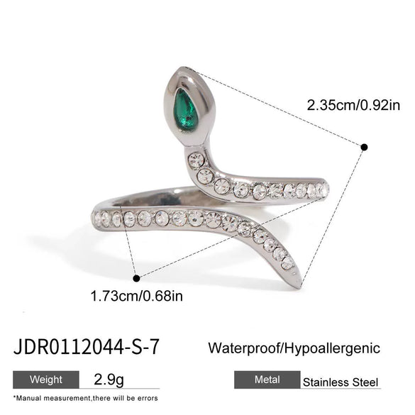 Wholesale Stainless Steel Snake Ring With Geometric Design And Electroplating For Women