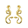 Wholesale 316L Stainless Steel Snakeshaped Earrings 18K Gold Plated Animal Style